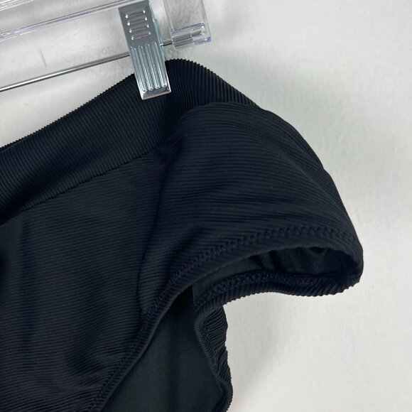 NWT J. Crew Ribbed Cross-Front Cheeky Bikini Bottom Black Plus Size 3X NEW - Picture 3 of 10